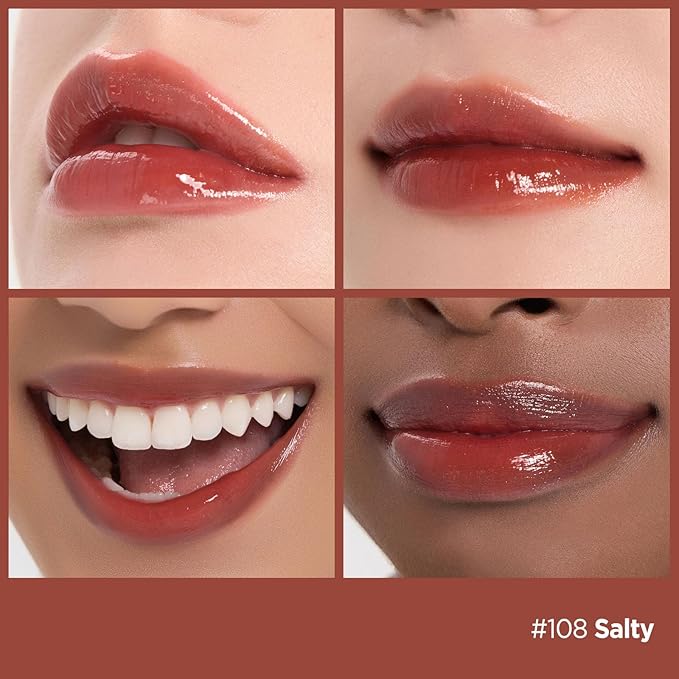 Laka Fruity Glam Lip Tint Mini, Glowing Lip Stain with Wide Color Spectrum, Hydrating & Lightweight Texture, Long-Lasting Bold Stain, Non-Sticky, Vegan, K-Beauty (#108 Salty)