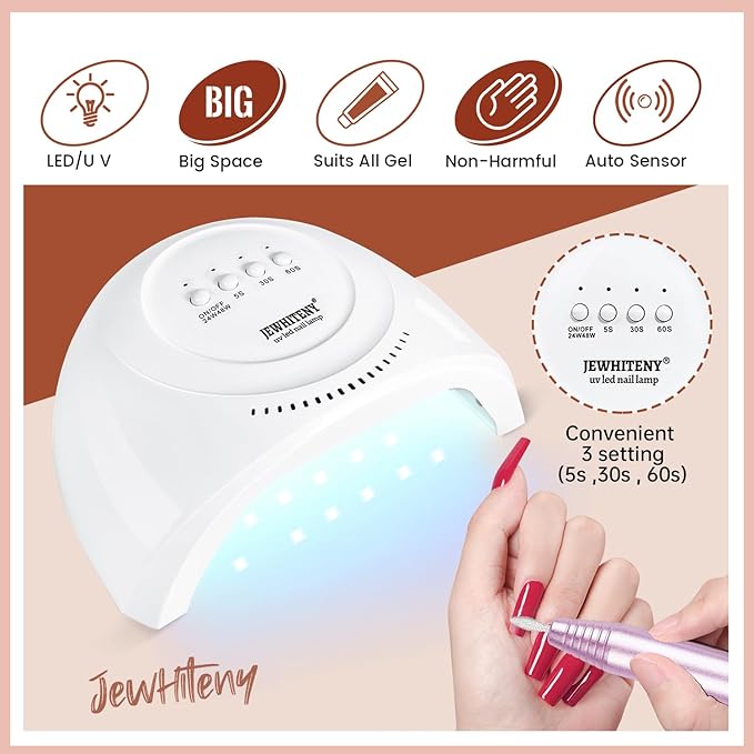 JEWHITENY 14 pcs Poly Gel Nail Extension Kit With Drill Machine U V Nail Light ALL In One Polygel Starter Kit