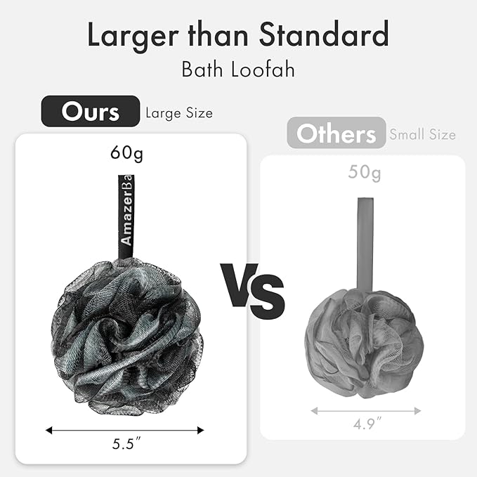 Amazerbath charcoal loofah sponge, shower