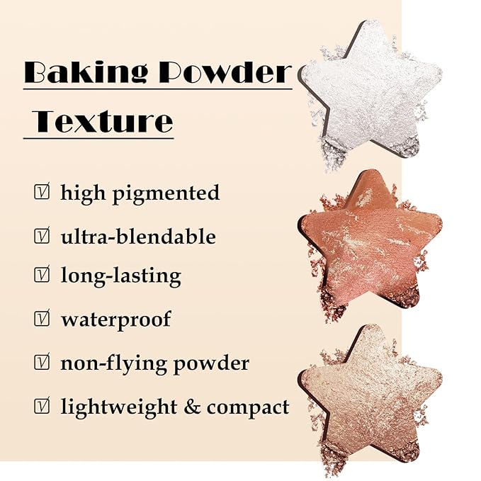 Boobeen 3 Colors Baked Shimmer Highlight & Blush