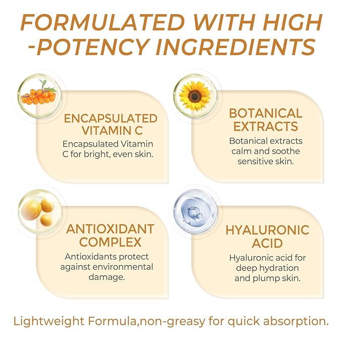 Deep Vitamin C Golden Capsule Hydrating Face Moisturizer, Antioxidant Protection, Lightweight Daily Skincare