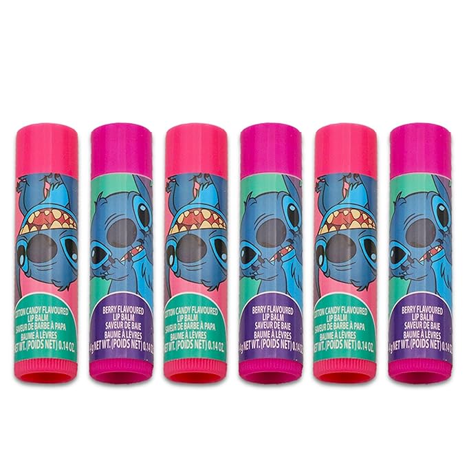 Stitch Lip Balm Tube Bundle for Girls – 6 Pack of Stitch Lip Balm in Assorted Flavors Plus Stickers, More | Stitch Party Favors