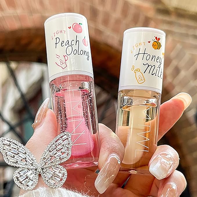 2Pcs Crystal Jelly Lip Oil Moisturizing Oil,