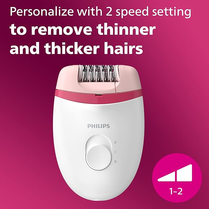 Philips Beauty Satinelle Essential Compact Hair Removal Epilator for Women, BRE235/04 (Corded Use Only)