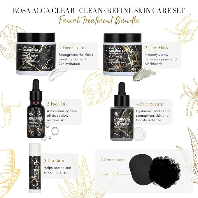 Skin Care Set, 28pcs Body & Facial Kit Gifts for Women & Men includes Face Cream, Bath Oil, Scented Candle, Hyaluronic Acid Face Serum, Facial Skin Care Set, Bath & Body Set, Birthday, Christmas