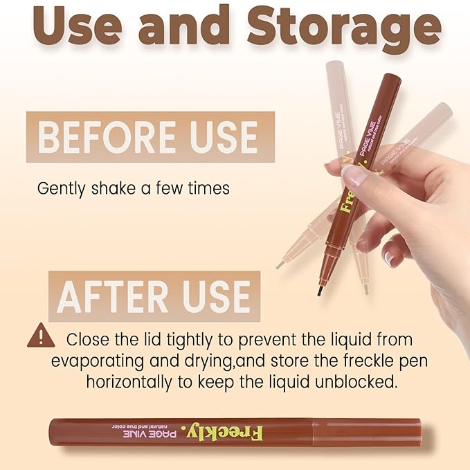 Freckle Pen,2 PCS Faux Freckle Stamp Waterproof,Fake Face Freckles Stain Makeup Long Lasting Quick Dry,Natural Lifelike Soft Dot Freck Pen 2PCS-01 Light