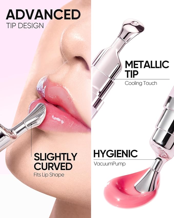 Hydrating Brightening Lip Serum, Nourishing Hydration Tinted Lip Stain, Plumping Lip Gloss with Polypeptide Squalane (00 Clear)