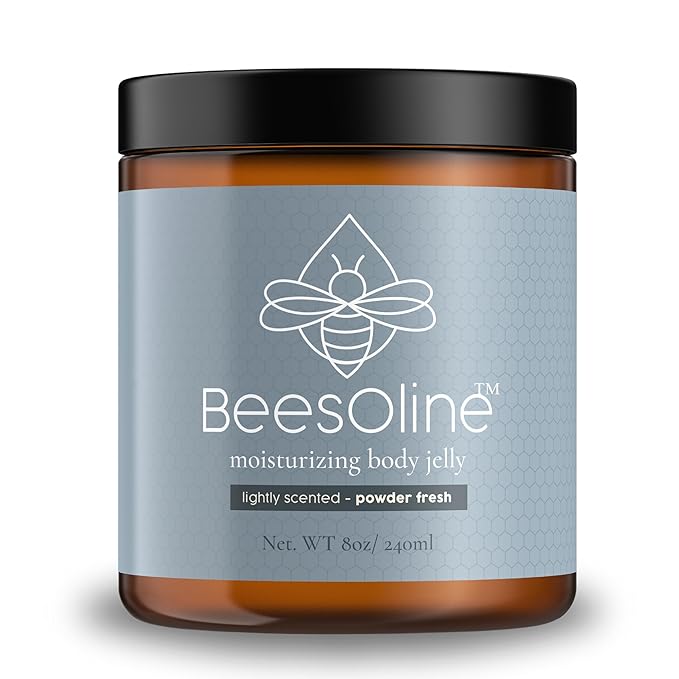BeesOline Multi-Purpose Organic Moisturizer Powder Fresh Scent-PETROLEUM FREE, Soothes dry cracked itchy skin, protectant beeswax, promotes healing, reduces stretch marks,1-8oz jar…