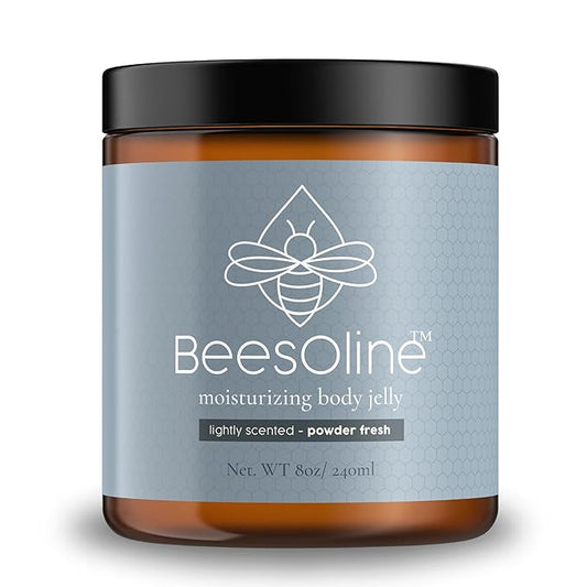BeesOline Multi-Purpose Organic Moisturizer Powder Fresh Scent-PETROLEUM FREE, Soothes dry cracked itchy skin, protectant beeswax, promotes healing, reduces stretch marks,1-8oz jar…