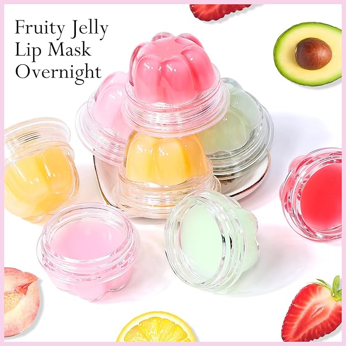 2Pc Jelly Lip Mask Overnight,Fruity Peach Collagen-Peach