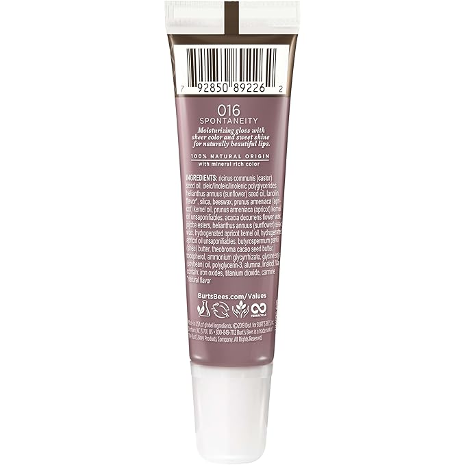 Burt's Bees 100% Natural Origin Moisturizing Lip Shine, Spontaneity - 1 Tube