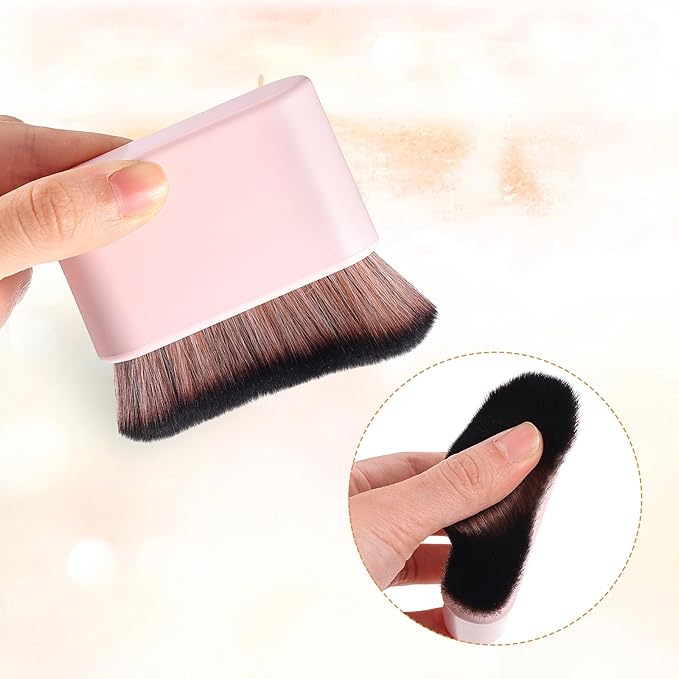 Self Tan Brush Soft Body Makeup Brush Portable Self Tanning Brush Self Tanner Face Brush For Body & Leg Makeup (Pink)