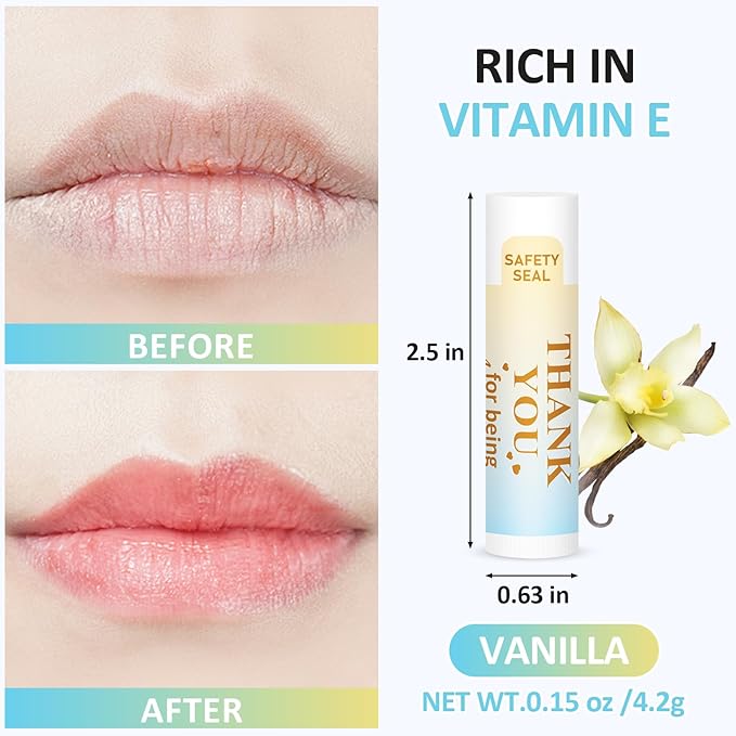 DMSKY Appreciation Gifts 60 Pcs Lip Balm Bulk, Staff Appreciation Gifts Bulk Thank You Gifts Bulk for Coworkers Teacher Worker Employee Leaving Farewell Gifts