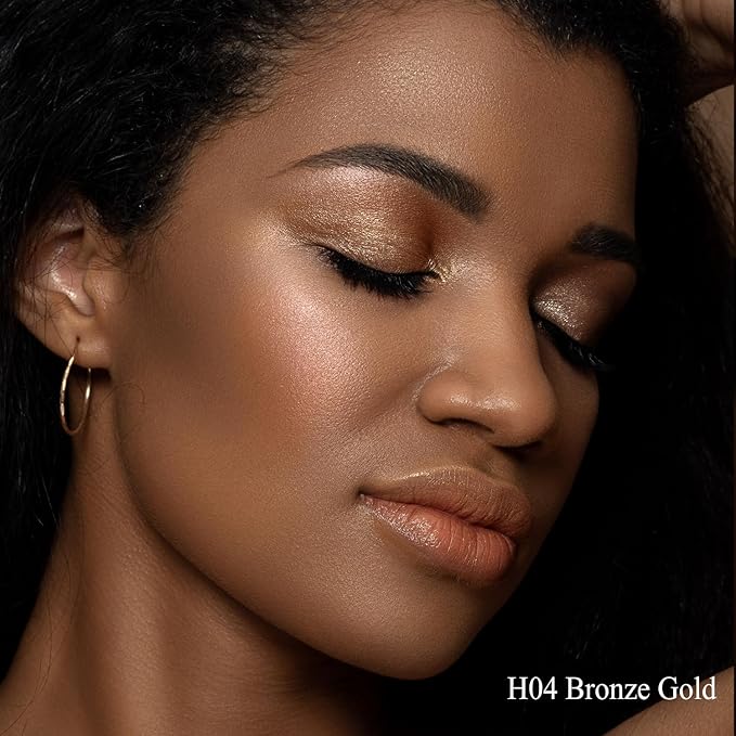 Dewy Highlighter Makeup, Highlighter Makeup Stick for Face and Body, Radiant & Shimmer Glow, Buildable Color for All Day | Vegan & Cruelty-Free | Bronze Caramel Gold 15g/0.53fl.Oz