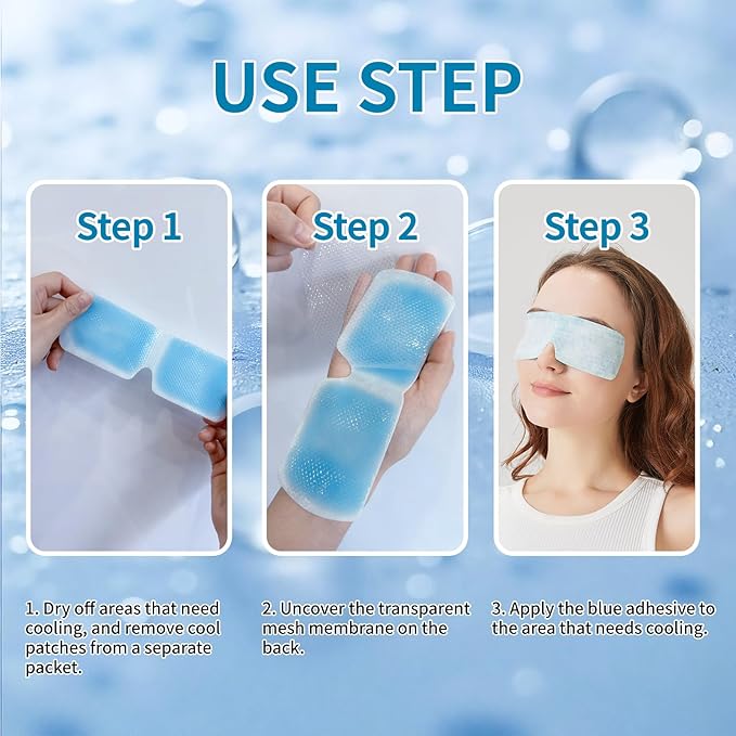 Disposable Instant Cooling Gel Eye Masks, Soothing Relief for Tired Eyes & Cooling Sensation, Eye Patches for Puffy Eyes,10 Packs
