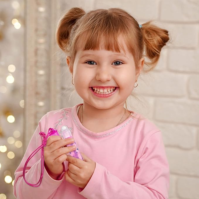 12pc Lip Gloss Necklace, Fruit Flavored Lip Gloss Set, Lip Gloss Value Pack, Teen Girls Party Favors, Non Toxic Lip Gloss Necklaces For Girls