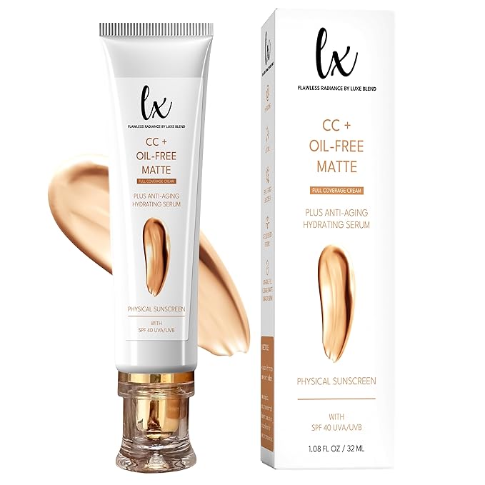 Lx Blend CC+ Cream Oil Free Matte Anti Aging Foundation SPF40 (Medium Warm)