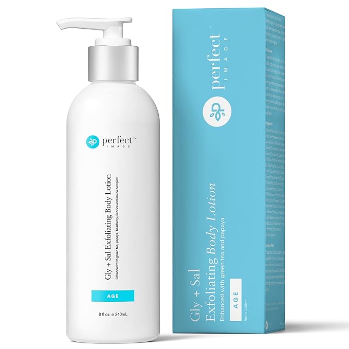 Perfect Image Gly + Sal Exfoliating Body Lotion, 8% Glycolic Acid and 2% Salicylic Acid Lotion Enhanced with Green Tea, Papaya, Bearberry, Licorice and Amino Complex