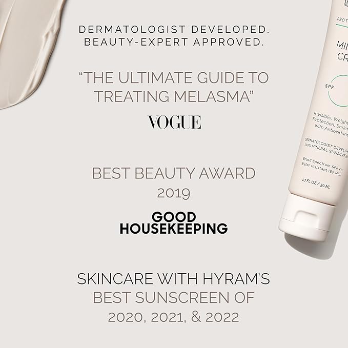 MDSolarSciences Mineral Crème Sunscreen SPF 50 | Water-Resistant, Broad Spectrum UV Protection | Zinc Oxide Formula with Antioxidants | No White Cast, Sheer Matte Finish for All Skin Types (1.7 Fl Oz)