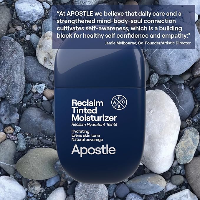 APOSTLE Reclaim Tinted Moisturizer for Men (8 St. James) - Niacinamide, Vitamin E, Squalane, Hyaluronic Acid, Tinted Face Moisturizer For Men. Hydrates, Evens Skin Tone, Reduces Fine Lines, 1 Fl. Oz.