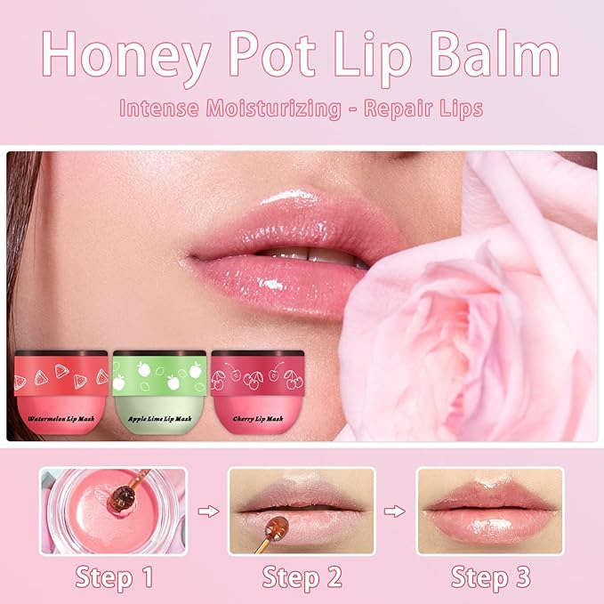 3 Pcs Bee Lip Balm Honey Lime)