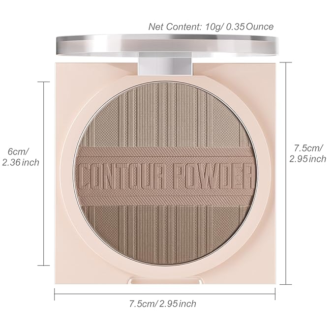 Contour Powder Makeup Palette Matte Face Sculpting Shading Silky Smooth Tone Tuning Flawless Pressed Powder Bronzer, 02 Grey Brown