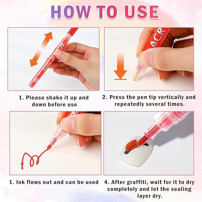 12 colors nail art pens