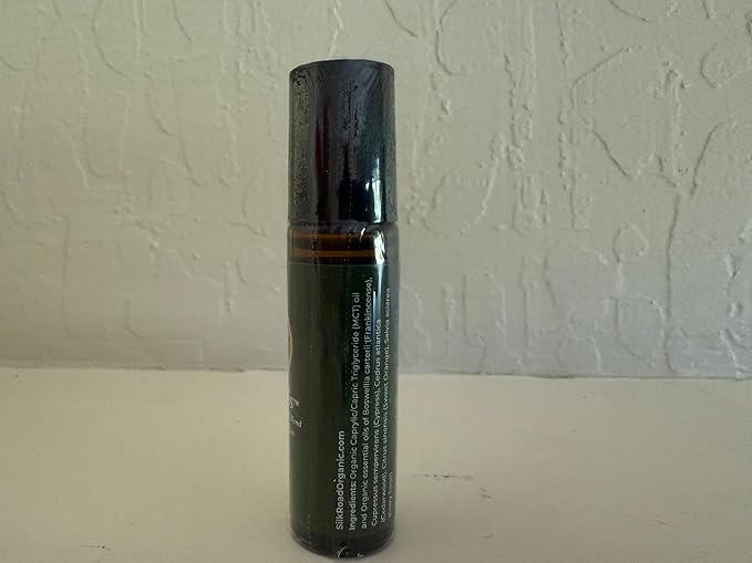 Silk Road Organic Wellness Essential Oil Vitality Blend Roll On - 100% Pure USDA Certified Frankincense, Cypress, Cedarwood, Clary Sage, Orange - Thrive Naturally, 10 ml Roller