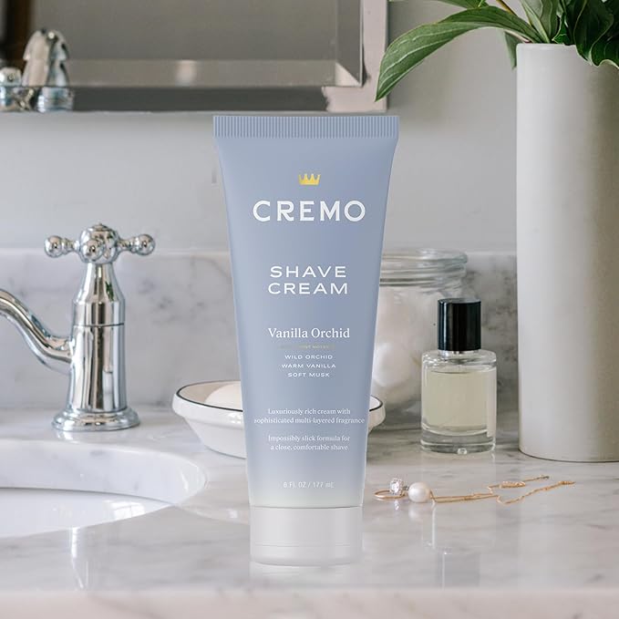 Cremo Vanilla Orchid Moisturizing Shave Cream, Astonishingly Superior Ultra-Slick Shaving Cream for Women Fights Nicks, Cuts and Razor Burn, 6 Fl Oz