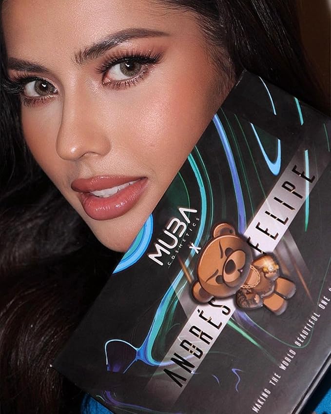 MUBA COSMETICS Andrés Felipe All in One Makeup Palette - Face Makeup Set with 12-Color Matte & Shimmer Eyeshadow Palette with Face Highlighter, Makeup Blush, Contour Powder