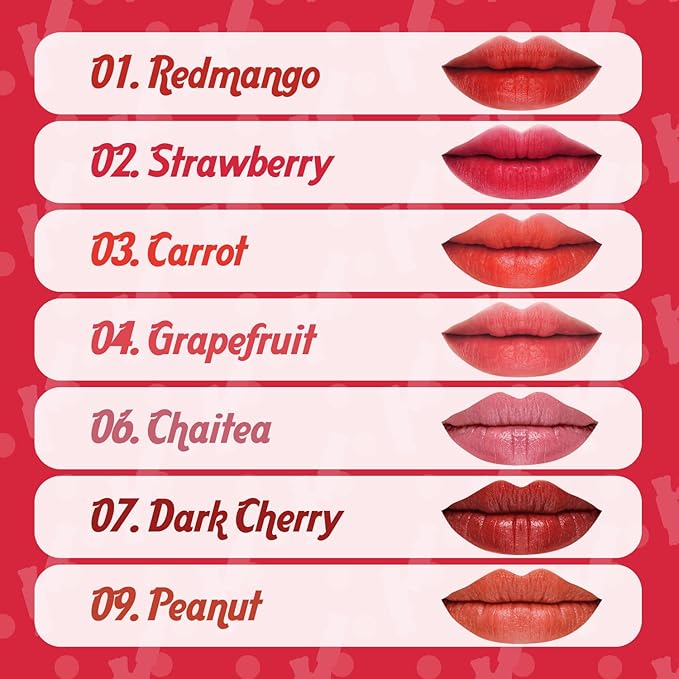 THESAEM Saemmul Mousse Candy Tint #2 Strawberry Mousse - High Pigment Matte Finish Long Lasting Lip Stain with Honey Extracts to Hydrate Lips - Weightless & Smudge-Proof, 0.3 fl.oz.