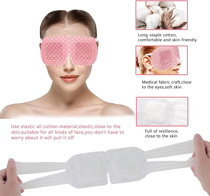 18 Packs Steam Eye Mask for Dry Eyes Dark Circles and Puffiness Tired Eyes, Disposable Self Heating Eye Mask for Stress Relief Relief Eye Fatigue