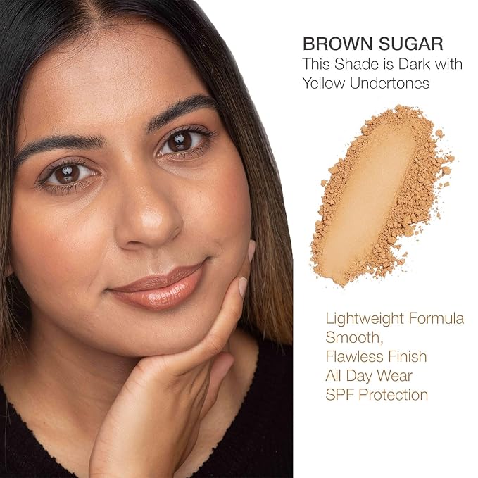 bellapierre Mineral Foundation SPF 15 - Loose Powder Foundation | Vegan & Cruelty Free Natural Makeup | Full Coverage Matte Finish | Hypoallergenic | Oil & Talc Free - 0.32 Oz - Brown Sugar