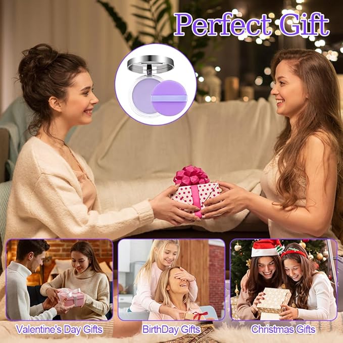 2PCS Oil Control Face Pressed Powder，zxbaers Chillab Lavender Matte Powder，Matte Smooth Setting Powder Makeup, Waterproof Long Lasting Finishing Powder, Flawless Lightweight Face Cosmetics