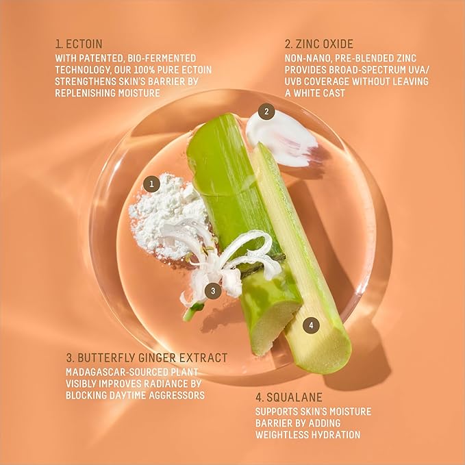 Biossance Squalane + Zinc Sheer Mineral Sunscreen. Broad-Spectrum SPF 30 PA+++ Zinc Oxide Sunscreen That Protects and Hydrates Sensitive Skin. Lightweight, Non-Greasy and Reef-Safe (1.7 ounces)