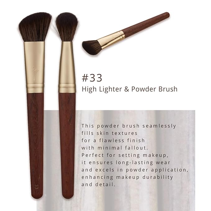 [SOO ADOR] BY MAENG #33 Highlighter & Powder Brush - Multi-Functional Brush for Flawless Highlighting and Setting | Designed by K-Pop Makeup Artist Maeng | Makeup Brush Powder Brush