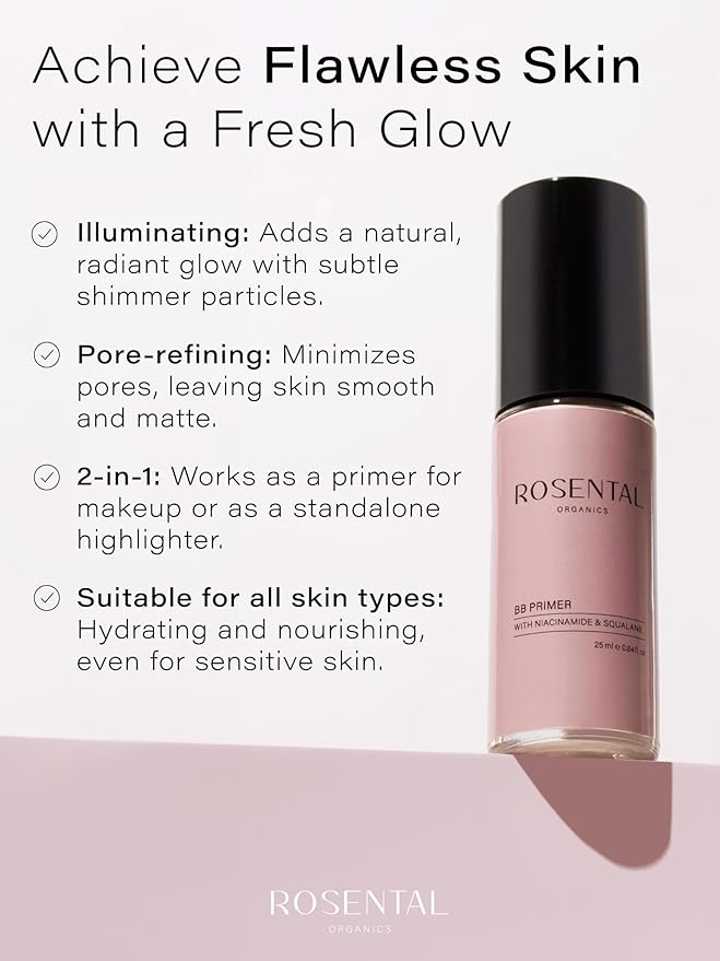 Organics BB Primer | with Niacinamide & Squalane – Pore-Refining, Illuminating, Hydrating Primer for a Fresh Glow Look and Smooth Texture, 25 ml