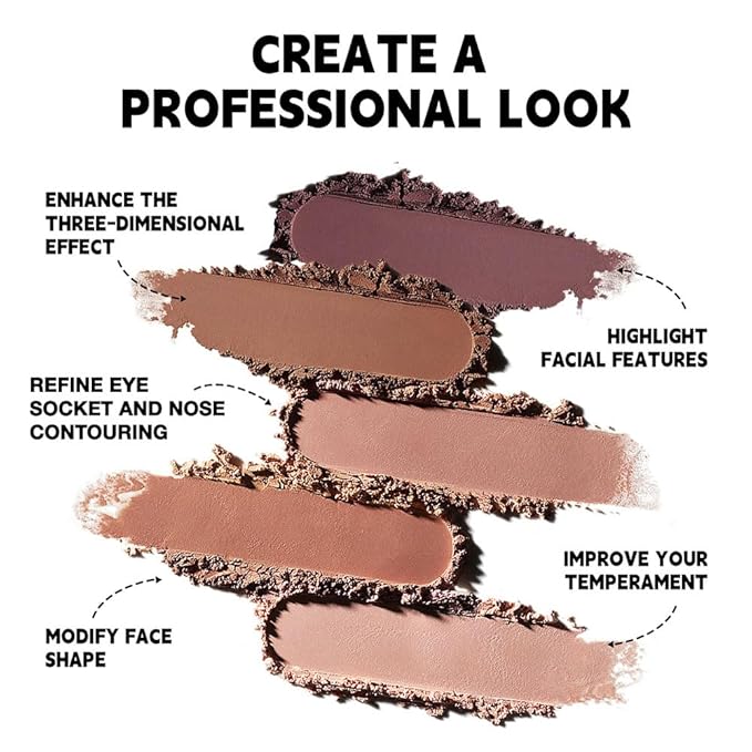 Natural Matte Warm Brown Cream Contour Palette – Lightweight, Blendable Monochrome Powder Base for All Skin Tones, Face Makeup for Women & Men, Vegan & Cruelty-Free, Paleta de Contorno en Crema Mate