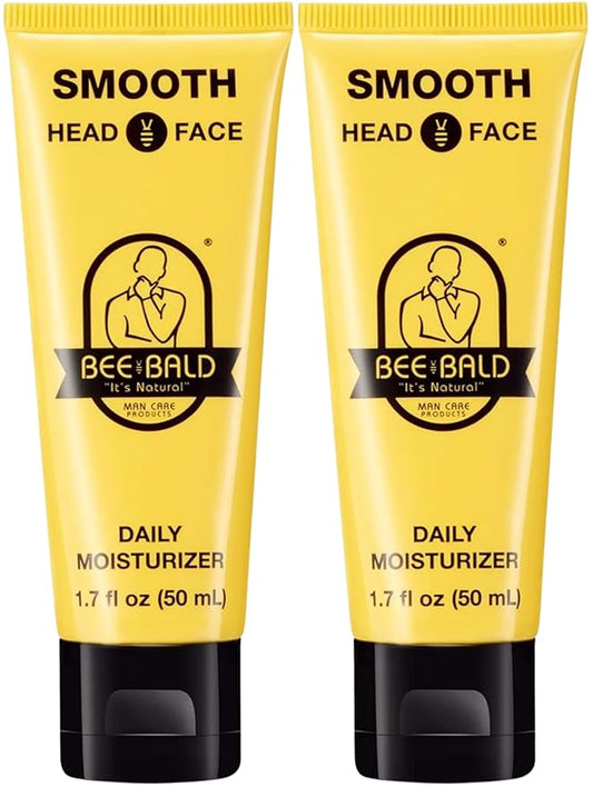 Bee Bald SMOOTH Daily Moisturizer Hydrates & Tones Away Fine Lines, Wrinkles and Dry Patches; Helps Control Oil & Shine to Feel Cool, Fresh and Comfortable, 1.7 Fl Oz (Pack of 2)