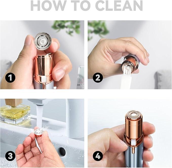 Facial Hair Remover for Women,Painless Hair Shaver Rechargeable with LED Light, Flawless Lady Face Electric Razor,The Great Female Mustache Removal (Rose Pink)