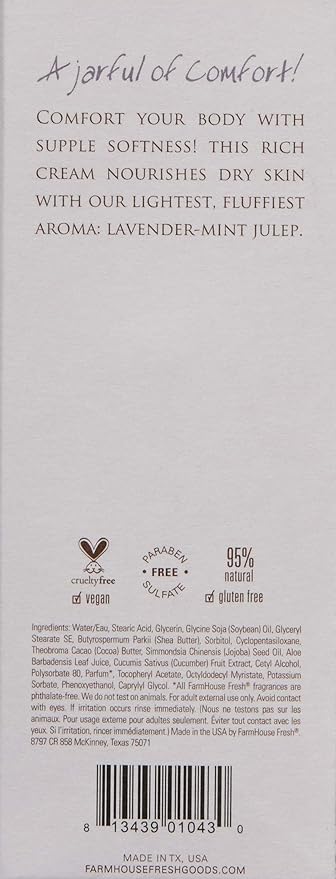 Farmhouse Fresh Rich Shea Butter Body Cream - Fluffy Bunny 8oz