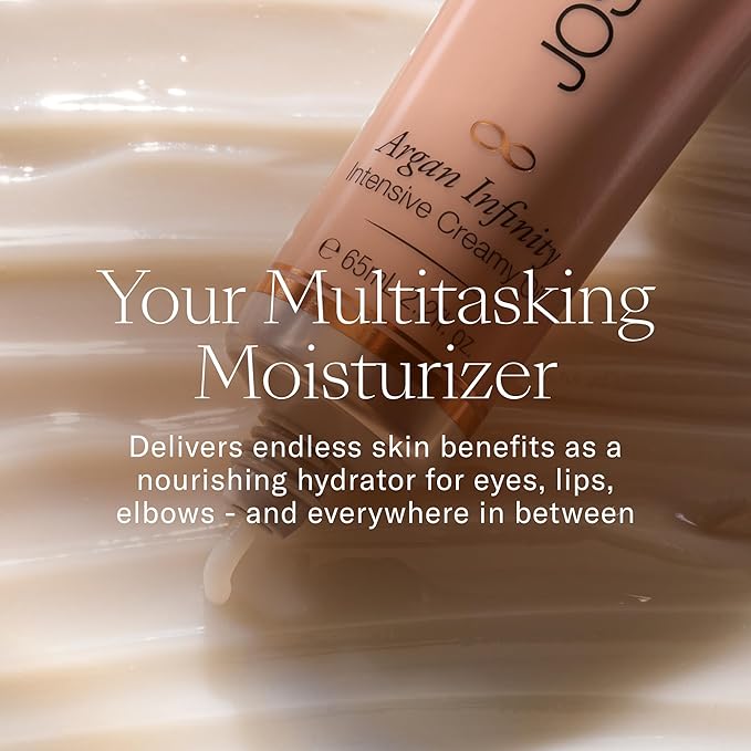 Josie Maran Intensive Creamy Oil - Multi-Tasking Skin Moisturizer & Everything Balm for Dry Lips, Elbows & Full Body Care - Powered by Argan Oil (2.2 Fl Oz)