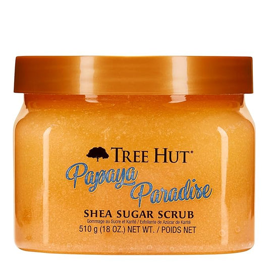 Tree Hut Papaya Paradise Shea Sugar Scrub | Exfoliating Body Scrub Removes Dead, Dry Skin for a Soft & Hydrated Feel | Nourishing Essential Body Care | 18 fl oz.