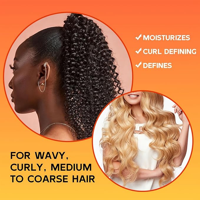Curl Defining Cream, Anti Frizz Curling Cream for Enhances Wavy Hair and Curly Hair Hydrating Argan Oil Hair Mask Long-Lasting Styling Volume 9.46 FL OZ