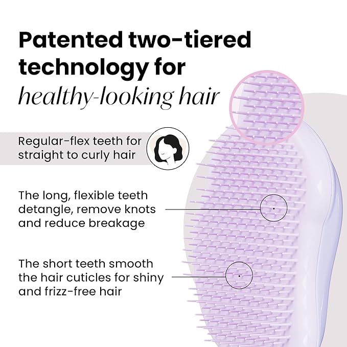 Tangle Teezer Original Detangler Brush, Dry & Wet Hairbrush for All Hair Types, Lilac