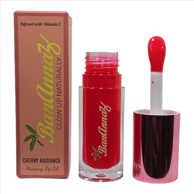 Cherry Radiance Lip Oil, Sheer Glossy Finish, Hydrating Formula (Cherry Radiance)