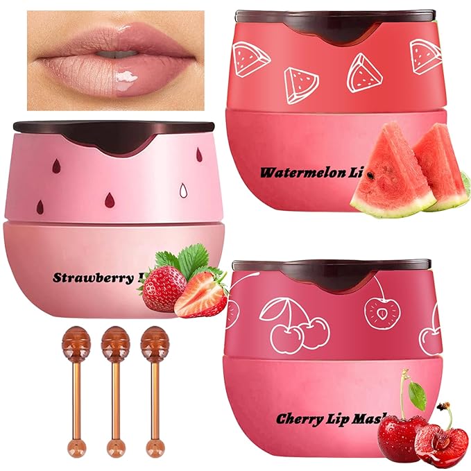 3Pcs Lip Balm Honey Pot Lines