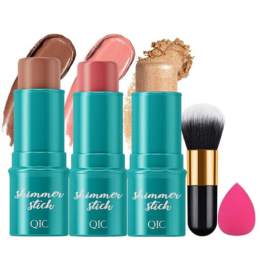 3pcs Face Contour Stick, Highlighter Stick Blush Stick Teen Girls