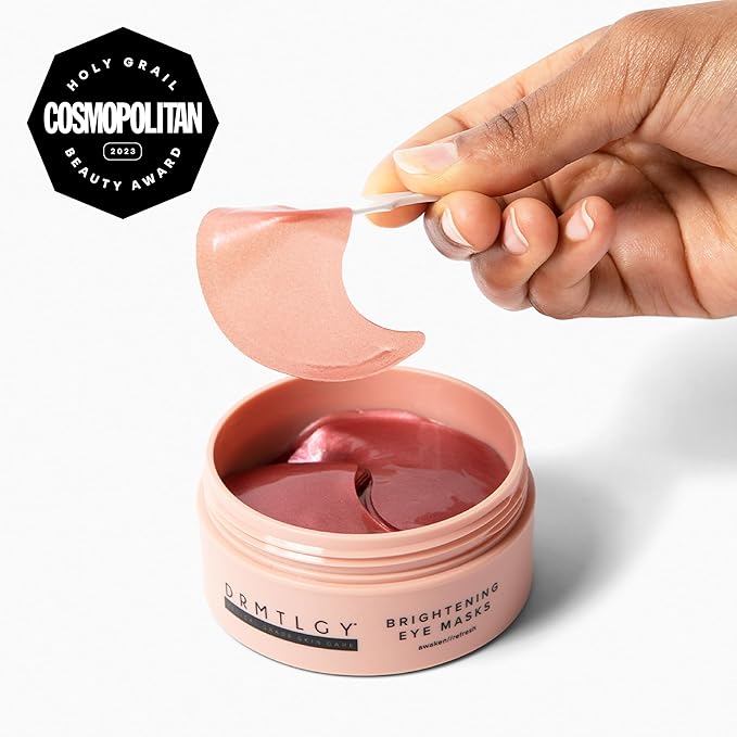 DRMTLGY Brightening Eye Masks (30 Pairs) - Caffeine Eye Masks for Dark Circles and Puffiness with Hyaluronic Acid, Eye Patches for Puffy Eyes - 2 pack