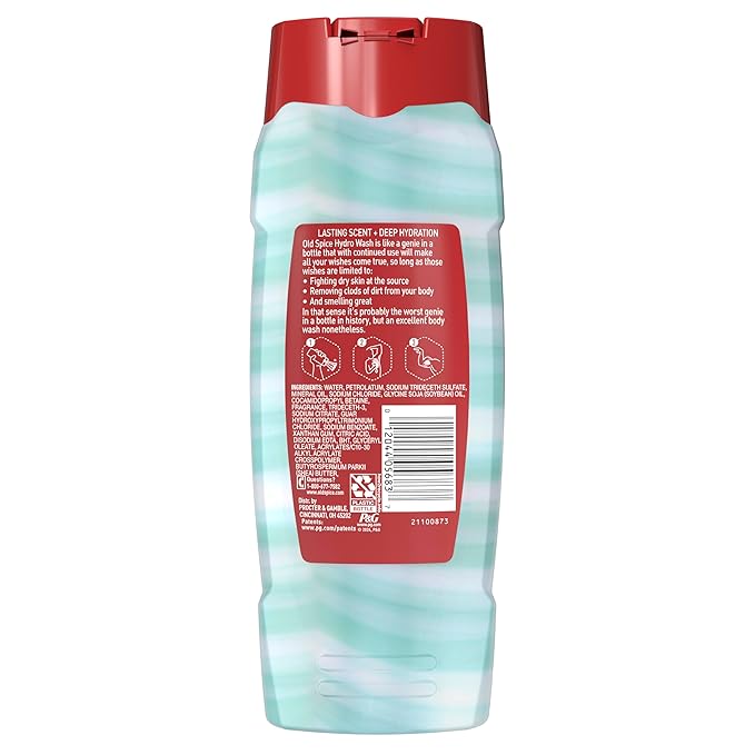 Old Spice Moisturizing Body Wash for Men, Hydro Wash, 2-in-1 Long Lasting Scent & Deep Hydration, 24/7 Shower Fresh, Pure Sport Scent, 21 oz (Pack of 4)